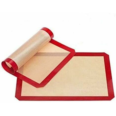 2 PCS Silicone Baking Mat Canvas Baking Sheet Heat Resistant Non-Stick Bisphenol A Free (42  29.5cm)
