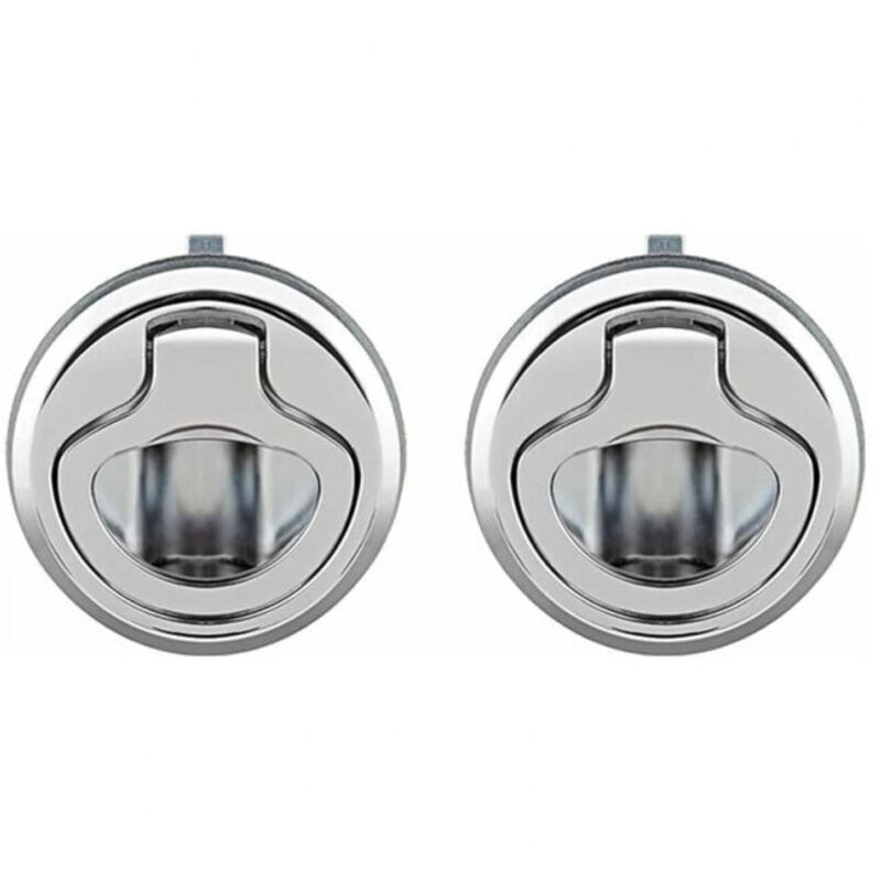 2 Pcs Silver Zinc Alloy Flush Hatch Latch, Flush Door Pull Hatch Slam Latch Lock for Boat Motorhome