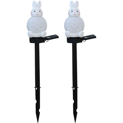2 PCS Solaire Lapin Lumières Extérieures Décoratives Lumières 7 Couleurs Changeantes Lumière LED Paysage Lumières Étanche pour Allée Passerelle Pelouse Arrière Cour Lampe De Sécurité