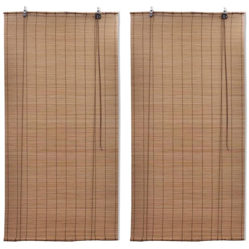 Maisonchic - 2 pcs Stores roulants en bambou, Stores jour nuit pour Fenêtre 150x220 cm Marron PSVB67372 design in