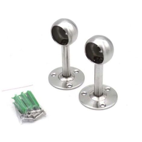 2 Pcs Support De Tringle À Rideau Réglable Support De Montage Au Plafond En Acier Inoxydable Brossé Avec 6 Pcs Vis Pour Rideau De Douche Placard Salle De Bain Fenêtre