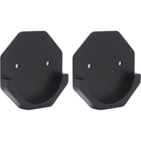2 Pcs Support Tringle a Rideaux Sans Percage Accroche Tringle Fixation Tringle Rideau Support Barre Rideau Attache Tringle Porte Tringle Rideau Crochet pour Tringle Rideau (Hexagone noir)
