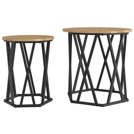 2 pcs Table basse，Table d'appoint，Table de Salon chêne artisanal 50 x 50 x 50 cm CFW53612