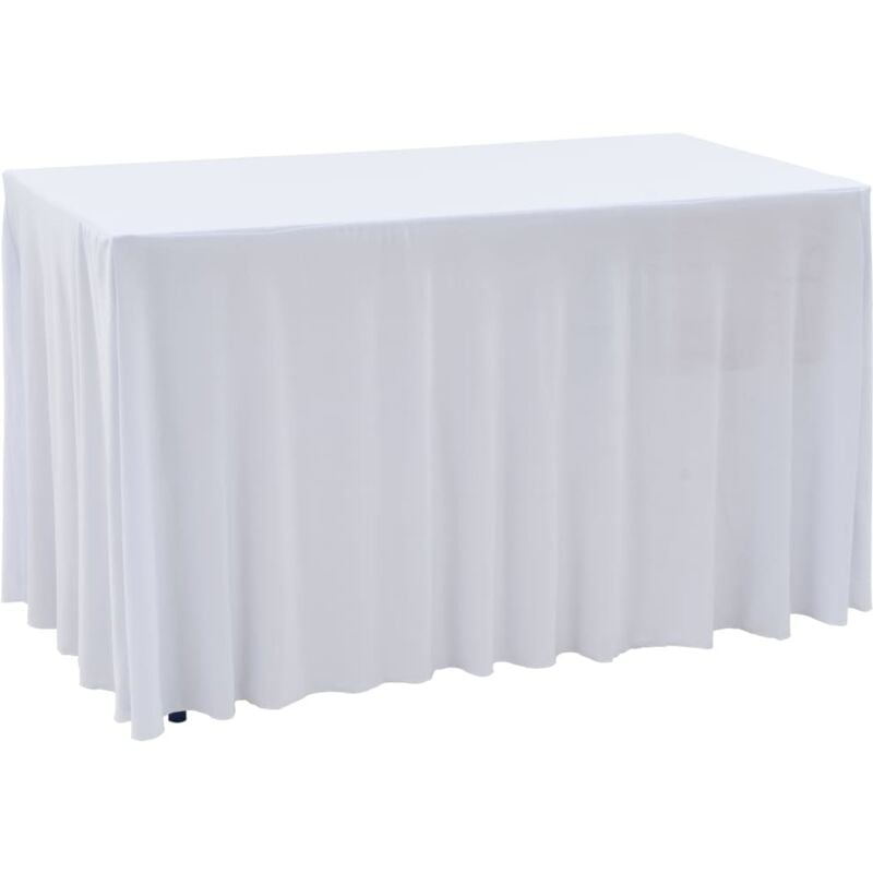 Vidaxl - 2 pcs Stretch Table Covers with Skirt 183x76x74 cm White