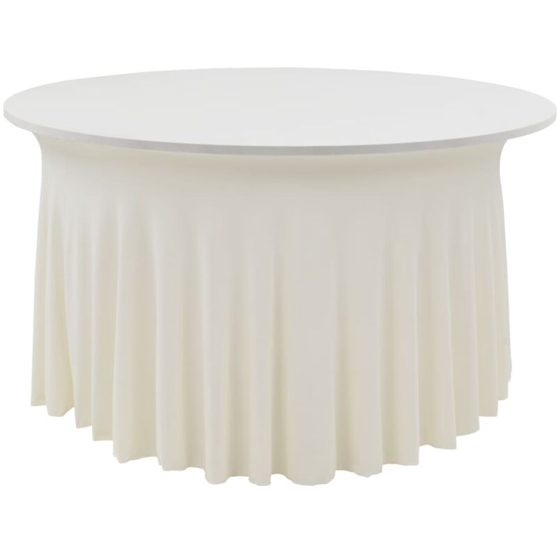 Vidaxl - 2 pcs Stretch Table Covers with Skirt 180x74 cm Cream