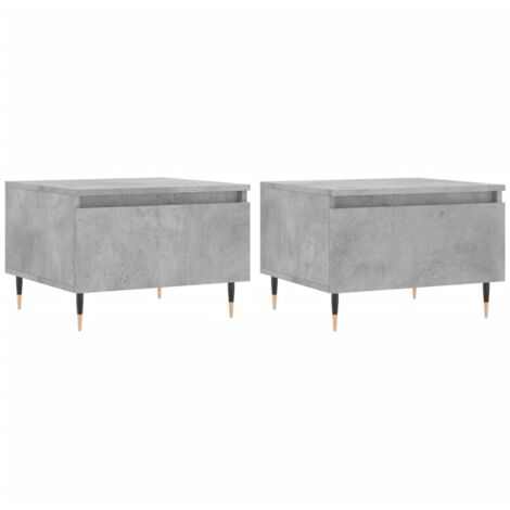2 pcs Tables basses，Table d'appoint，Table de Salon gris béton 50x46x35 cm bois d'ingénierie CFW40708