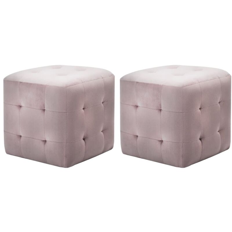 Vidaxl - Tables de chevet 2 pcs Rose 30x30x30 cm Tissu velours
