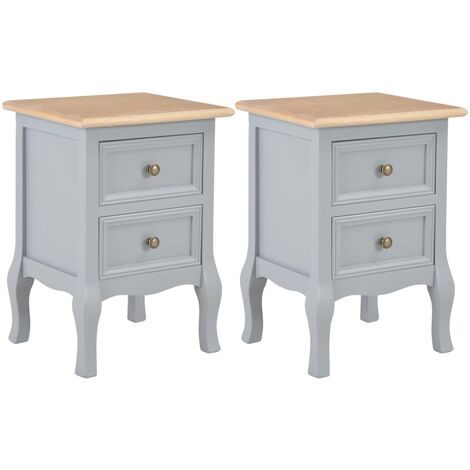vidaXL Table de Chevet /à 3 tiroirs MDF Gris Table de Nuit Support de t/él/éphone