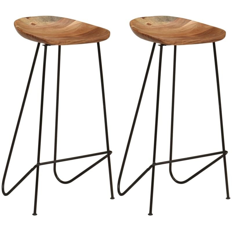 Vidaxl - Tabourets de bar lot de 2 bois d'acacia massif