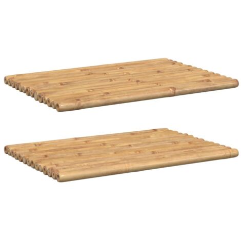 2 pcs Tapis de bain 70x50 cm bambou CFW43447