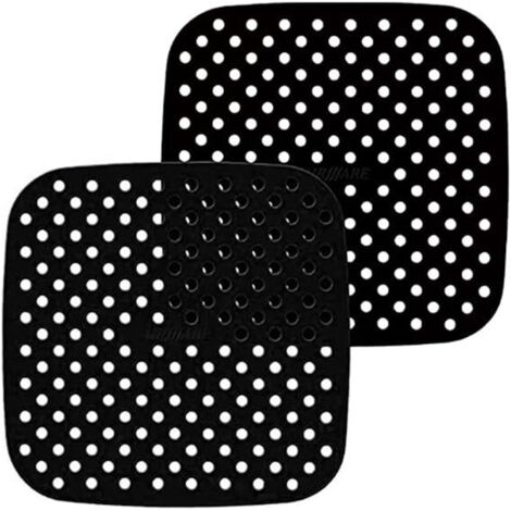 2 pcs Tapis pour friteuse en silicone pour friteuse à air réutilisable et antiadhésif Accessoires pour friteuse à air