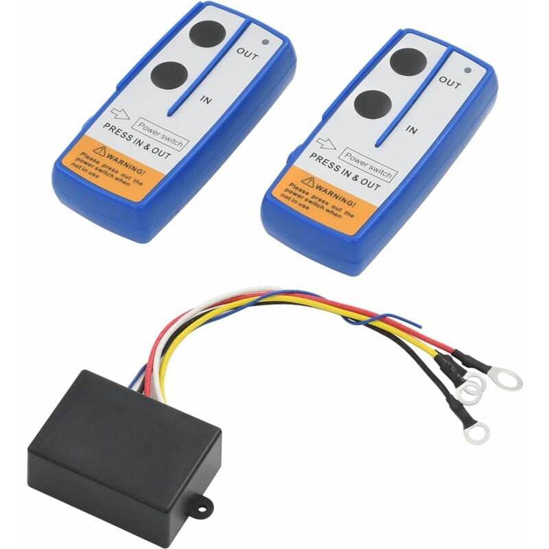 Vidaxl - 2 pcs Télécommandes sans fil pour treuil avec récepteur Bleu