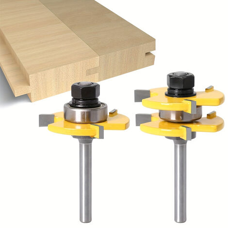 2 Pcs Tenon Joint Couteau, 3 Dents Un Quart De Poignée T En Forme De Tenon Joint Carré Dent Sol Puzzle Couteau, Outils De Travail Du Bois