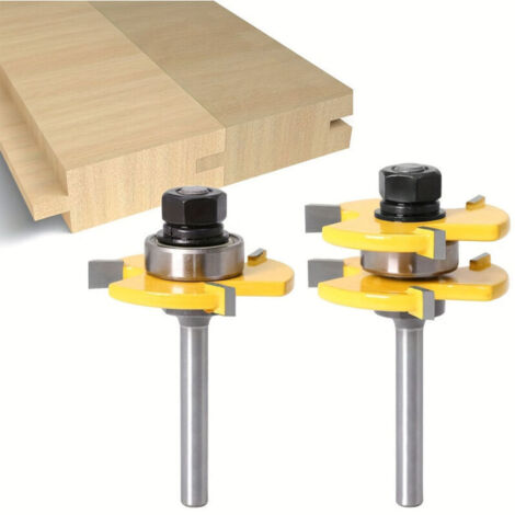 2 Pcs Tenon Joint Couteau, 3 Dents Un Quart De Poignée T En Forme De Tenon Joint Carré Dent Sol Puzzle Couteau, Outils De Travail Du Bois