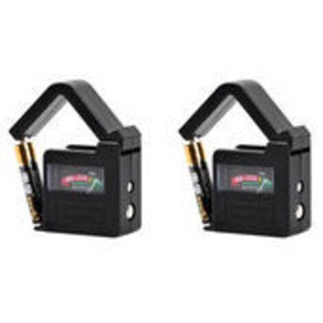 2 pcs Testeur de Piles numérique, Testeur de Piles Universel, Fonctionne sans Pile, pour AA/AAA/C/D et 9V PP3 Batteries et Piles Boutons