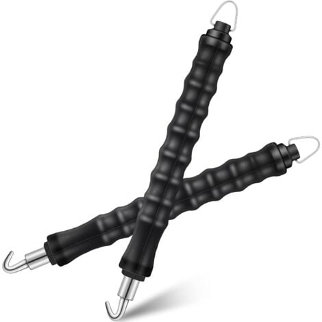 2 Pcs Torsadeuse de Torsion de Fil d'Armature Noir Barre pour Fil d'Armature Outil de Torsion de Fil Semi-Automatique Outil de Liage de Renforcement de Construction avec Crochet Rétractable