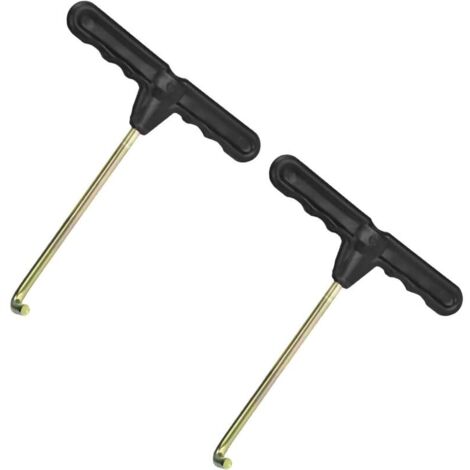 2 Pcs Trampoline Outils de Traction à Ressort Crochet en T en métal，Tente Outil à Main,Crochet de Ressort d'Échappement,Accessoire Trampoline, pour Tente Outil de Traction pour Ressort de Tramp