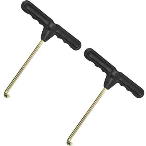 2 Pcs Trampoline Outils de Traction à Ressort Crochet en T en métal，Tente Outil à Main,Crochet de Ressort d'Échappement,Accessoire Trampoline, pour Tente Outil de Traction pour Ressort de Tramp