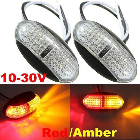 2 Pcs Truck Side Light, Led Side Light Bicolour Side Light, 10-30v