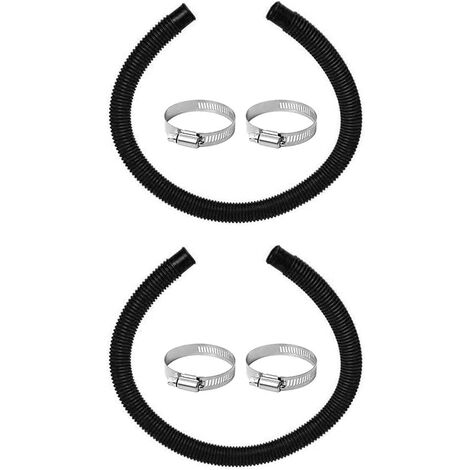 2 PCS Tuyau de Piscine, Tuyau De Rechange De Piscine de 32 mm, Tuyau pour Pompe de Piscine avec Clips Tuyau De Vidange De Piscine Facile à Installer (Noir)