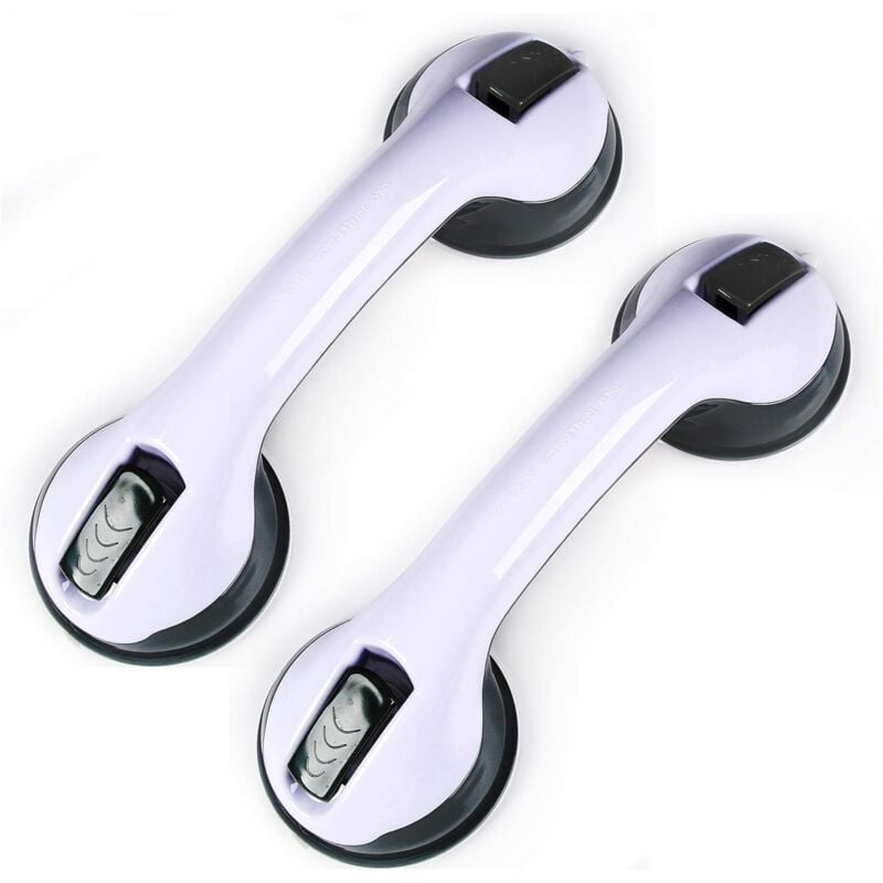 2 pcs Ventouse de Poignée Douche, Poignée de Baignoire en Plastique (Aucun Perçage Requis), Pour Salles de Bain, Enfants et Personnes Handicapées