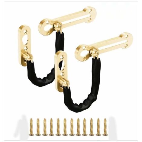 2 Pcs Verrou de Sécurité Coulissant à Chaîne, Porte Anti-vol de Verrou de Boulon, Chaîne de Porte Entrebâilleur à Chaînette Acier Inoxydable