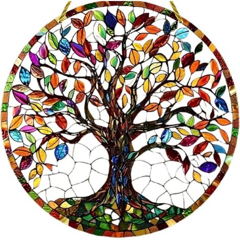 2 PCS Vintage Arbre de Vie Métal Art Mural Décoration Murale Jardin Salon Chambre (20 x 20 cm)