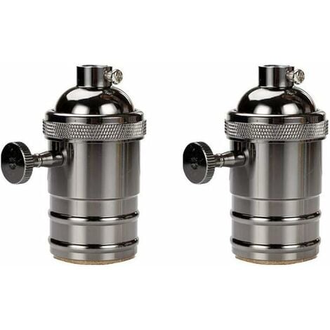 2 Pcs Vintage Douille lampe, Edison Douille Vintage E27 Adaptateur De Lampe avec Interrupteur Rétro Vintage Lustre Sans Fil Noir