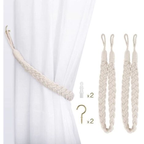 (2 PCS)2 Pack Embrasses aux Rideaux Corde en CotonBoucle de Rideau Draperie Décorative en Coton TressésAttache de Rideau pour Fenêtr 9