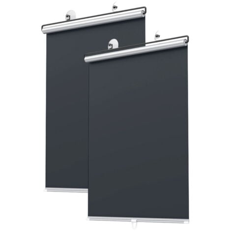 ZURABINI [2 pcs]Stores occultants à ventouse, stores enrouleurs rétractables portables, rideaux occultants, sans perçage (40 cm x 125 cm)