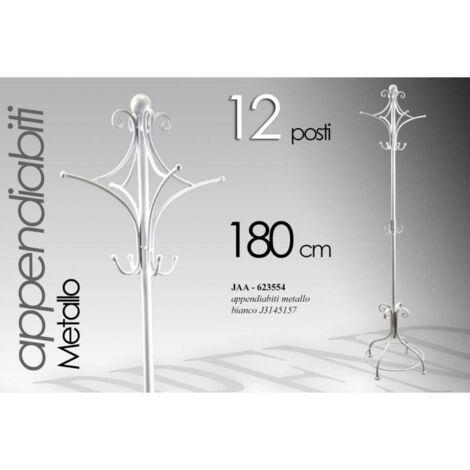 2 perchas de hierro blanco cm 24 x 180 h