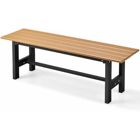 2-Person Outdoor Bench Waterproof Garden Seat Slatted Outdoor Furniture Loveseat