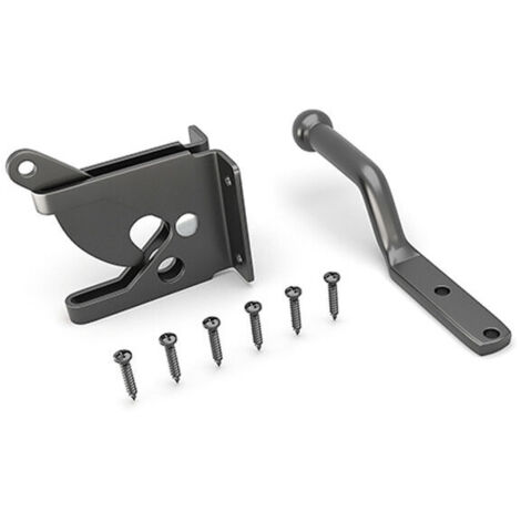 2 pestillos automáticos para puerta con palanca de gravedad, cerradura para puerta de valla de madera, pestillos de acero negro, 116 mm
