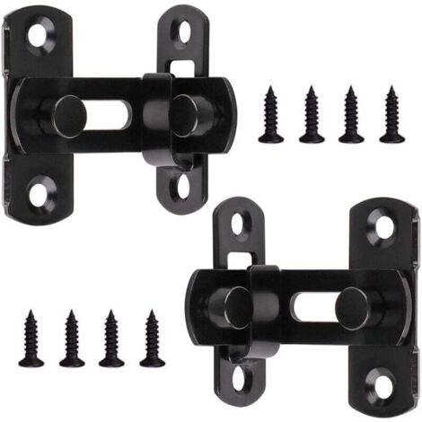 2 pestillos de puerta de ángulo recto, pestillo de palanca, cerradura de puerta de acero inoxidable, hebilla de puerta, perno de puerta, pernos de bloqueo con tornillos para puertas y ventanas, color 
