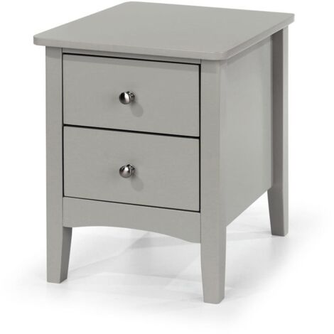 2 Petite Drawer Bedside Cabinet - MDF - 38 x 38 x 49 cm - Grey
