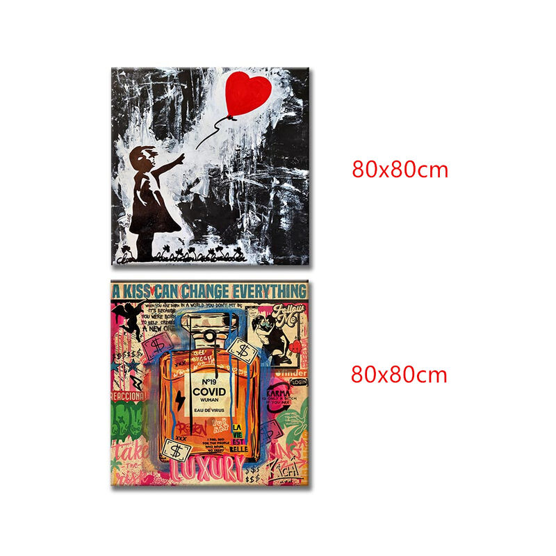 2 pezzi 80x80cm poster su tela Wall Art,80x80cm no...