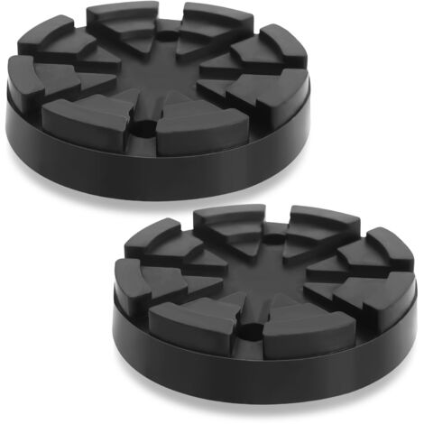 2 Pezzi Blocchi di Gomma per Cric 125 mm, Antiscivolo per Sollevamento Auto e Piattaforme Elevatrici