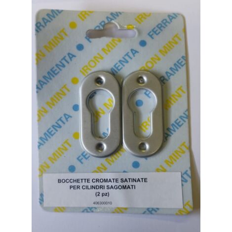 2 PEZZI - BOCCHETTE CROMATE SATINATE PERCILINDRI SAGOMATI