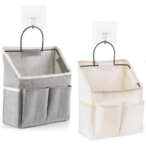 2 pezzi Borsa portaoggetti sospesa, Borsa portaoggetti da parete con tasche, Organizer da parete sospeso con ganci, Organizer portaoggetti
