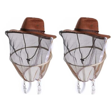 2 pezzi Cappello da cowboy per apicoltura, Cappello per apicoltura con velo Cappello con velo ape con velo visibile Cappello professionale per apicoltura Attrezzatura protettiva per apicoltura