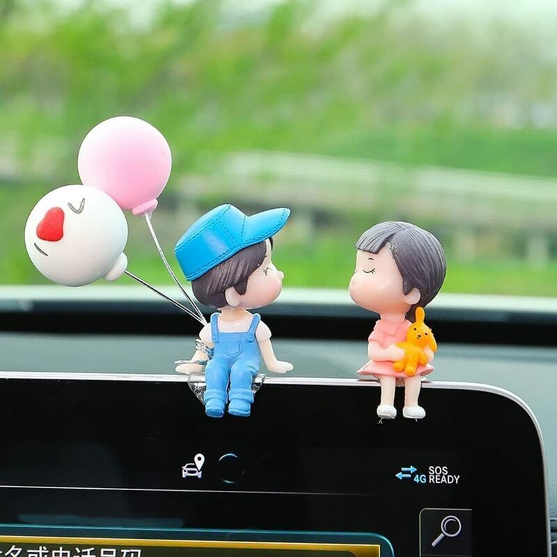 2 pezzi Cartoon Car Dashboard Decor Cute Kiss