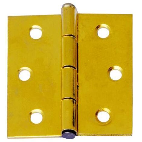 2 PEZZI - CERNIERE QUADRATE OTTONE LUCIDO 80X80MM