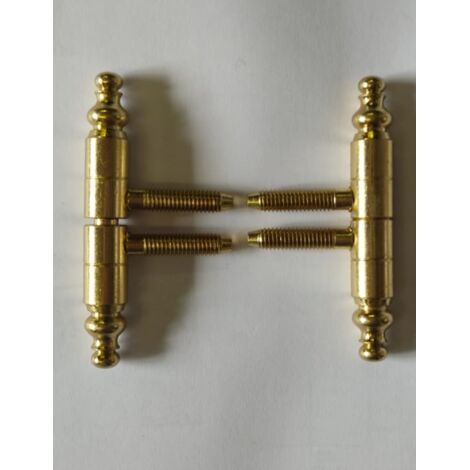 2 PEZZI - CERNIERE TORNITE ANUBA CON TESTINA MODELLO BAROCCO Ø11MM - OTTONATE