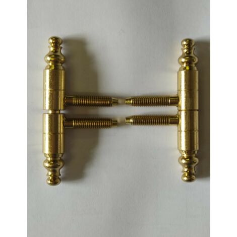 2 PEZZI - CERNIERE TORNITE ANUBA CON TESTINA MODELLO BAROCCO Ø11MM - OTTONATE