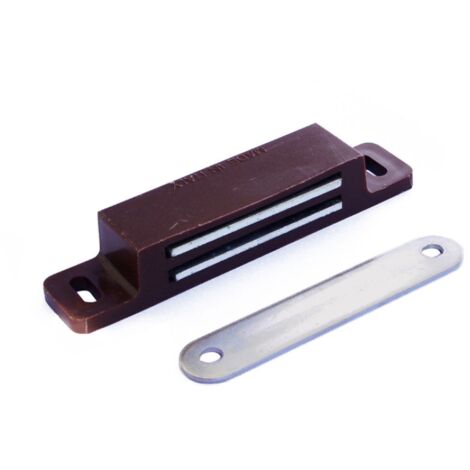 2 PEZZI - CHIUSURA MAGNETICA DA APPLICARE - FORZA 12KG - CON RISCONTRO E VITI - COLORE MARRONE