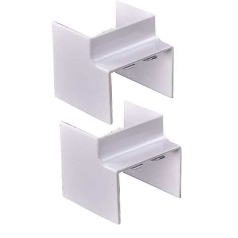 2 Pezzi Connettore Angolare Per Canaline Passacavi 40X40mm, Angolo Esterno 90°, Colore Bianco