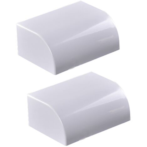 2 Pezzi Connettore Angolare Per Canaline Passacavi 40X40mm, Angolo Esterno Con Curva, Colore Bianco