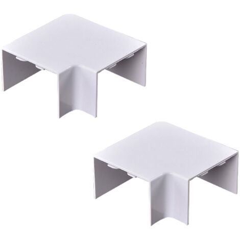 2 Pezzi Connettore Angolare Per Canaline Passacavi 40X40mm, Angolo Interno 90°, Colore Bianco