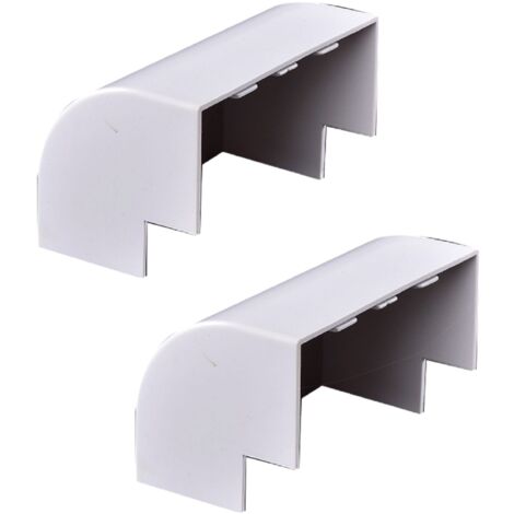 2 Pezzi Connettore Angolare Per Canaline Passacavi 40X40mm, Angolo Interno Con Curva, Colore Bianco
