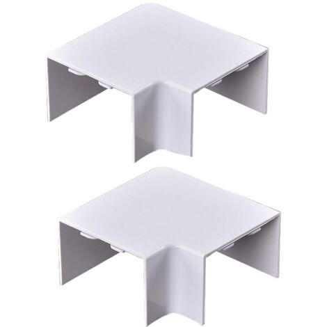 2 Pezzi Connettore Angolare Per Canaline Passacavi 60X40mm, Angolo Interno 90°, Colore Bianco